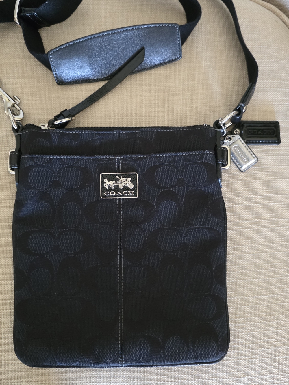 Coach Black Signature Canvas Crossbody Bag